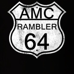 Highway Route Sign 1964 AMC RAMBLER Distressed T Shirt
