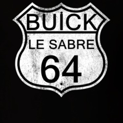 Highway Route Sign 1964 BUICK LE SABRE Distressed T Shirt