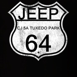 Highway Route Sign 1964 CJ 5A Tuxedo Park Distressed T Shirt