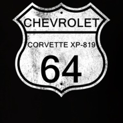 Highway Route Sign 1964 Chevy Corvette XP-819 Distressed T Shirt