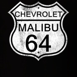Highway Route Sign 1964 Chevy Malibu Distressed T Shirt