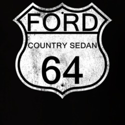 Highway Route Sign 1964 Country Sedan Distressed T Shirt