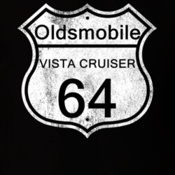 Highway Route Sign 1964 Oldsmobile Vista Cruiser Distressed T Shirt