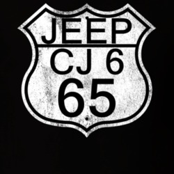 Highway Route Sign 1965 CJ 6 Distressed T Shirt