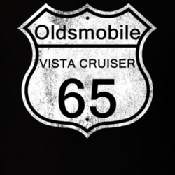 Highway Route Sign 1965 Oldsmobile Vista Cruiser Distressed T Shirt