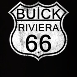 Highway Route Sign 1966 BUICK RIVIERA Distressed T Shirt