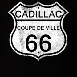Highway Route Sign 1966 Cadillac Coupe De Ville Distressed T Shirt