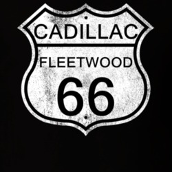 Highway Route Sign 1966 Cadillac Fleetwood Distressed T Shirt