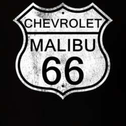 Highway Route Sign 1966 Chevy Malibu Distressed T Shirt