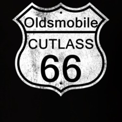 Highway Route Sign 1966 Oldsmobile Cutlass Distressed T Shirt