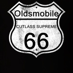 Highway Route Sign 1966 Oldsmobile Cutlass Supreme Distressed T Shirt