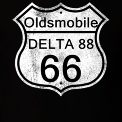 Highway Route Sign 1966 Oldsmobile Delta 88 Distressed T Shirt