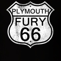 Highway Route Sign 1966 PLYMOUTH FURY Distressed T Shirt