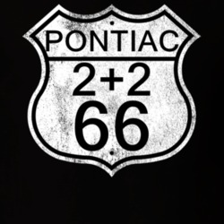 Highway Route Sign 1966 Pontiac 2+2 Distressed T Shirt