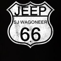 Highway Route Sign 1966 SJ Wagoneer Distressed T Shirt