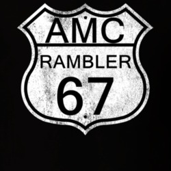 Highway Route Sign 1967 AMC RAMBLER Distressed T Shirt