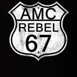 Highway Route Sign 1967 AMC REBEL Distressed T Shirt