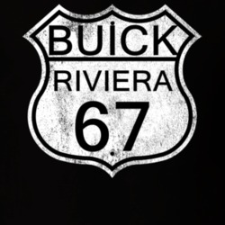 Highway Route Sign 1967 BUICK RIVIERA Distressed T Shirt