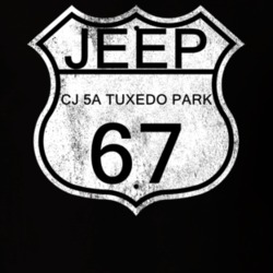 Highway Route Sign 1967 CJ 5A Tuxedo Park Distressed T Shirt