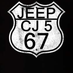 Highway Route Sign 1967 CJ 5 Distressed T Shirt