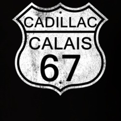 Highway Route Sign 1967 Cadillac Calais Distressed T Shirt