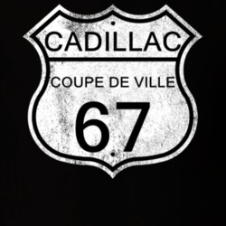 Highway Route Sign 1967 Cadillac Coupe De Ville Distressed T Shirt