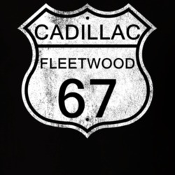 Highway Route Sign 1967 Cadillac Fleetwood Distressed T Shirt