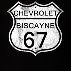 Highway Route Sign 1967 Chevy Biscayne Distressed T Shirt