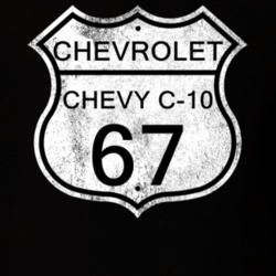 Highway Route Sign 1967 Chevy C-10 Distressed T Shirt