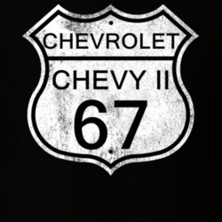 Highway Route Sign 1967 Chevy Chevy II Distressed T Shirt