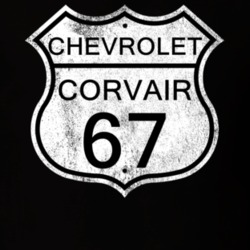 Highway Route Sign 1967 Chevy Corvair Distressed T Shirt