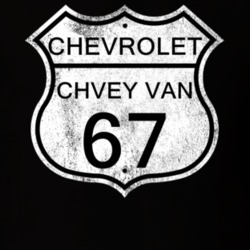 Highway Route Sign 1967 Chevy Van Distressed T Shirt