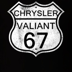 Highway Route Sign 1967 Chrysler Valiant Distressed T Shirt