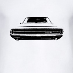 1970 Dodge Charger Grill View Faded Look Light T Shirt