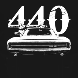 1970 Dodge Charger Grill View With Engine Size Faded Look Dark T Shirt