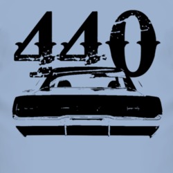 1970 Dodge Charger Rear View With Engine Size Faded Look Light T Shirt