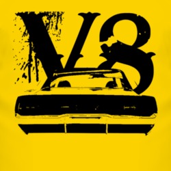 1970 Dodge Charger Rear View V8 Faded Look Light T Shirt