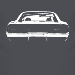 1970 Dodge Charger Rear View Faded Look Dark T Shirt