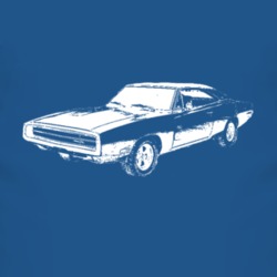 1970 Dodge Charger Side View Faded Look Dark T Shirt
