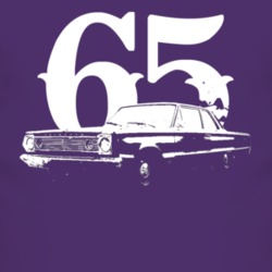 1965 Plymouth Belvedere Side View With Year Faded Look Dark T Shirt