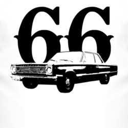1966 Plymouth Belvedere Side View With Year Faded Look Light T Shirt