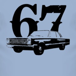 1967 Plymouth Belvedere Side View With Year Faded Look Light T Shirt