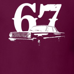 1967 Plymouth Belvedere Side View With Year Faded Look Dark T Shirt