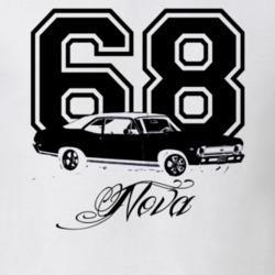 1968 Chevy Nova Side Year Model Name Light T Shirt