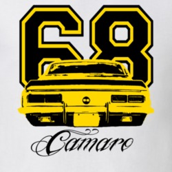 1968 CHEVY CAMARO SS  Rear View Year Model Name Yellow Graphic Car Lov