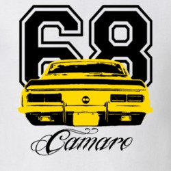 1968 CHEVY CAMARO SS Faded Look Rear View Year Yellow Graphic  Car Lov