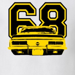 1968 Chevy Camaro SS Rear View Year Yellow Graphic Car Lover T Shirt