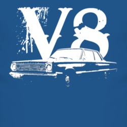 1967 Plymouth Belvedere Side View V8 Faded Look Dark T Shirt