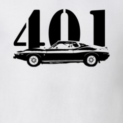 1972 AMC Javelin Side View With Engine Size Faded Look Light T Shirt