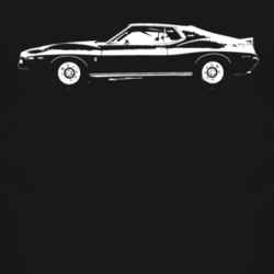 1972 AMC Javelin Side View Faded Look Dark T Shirt